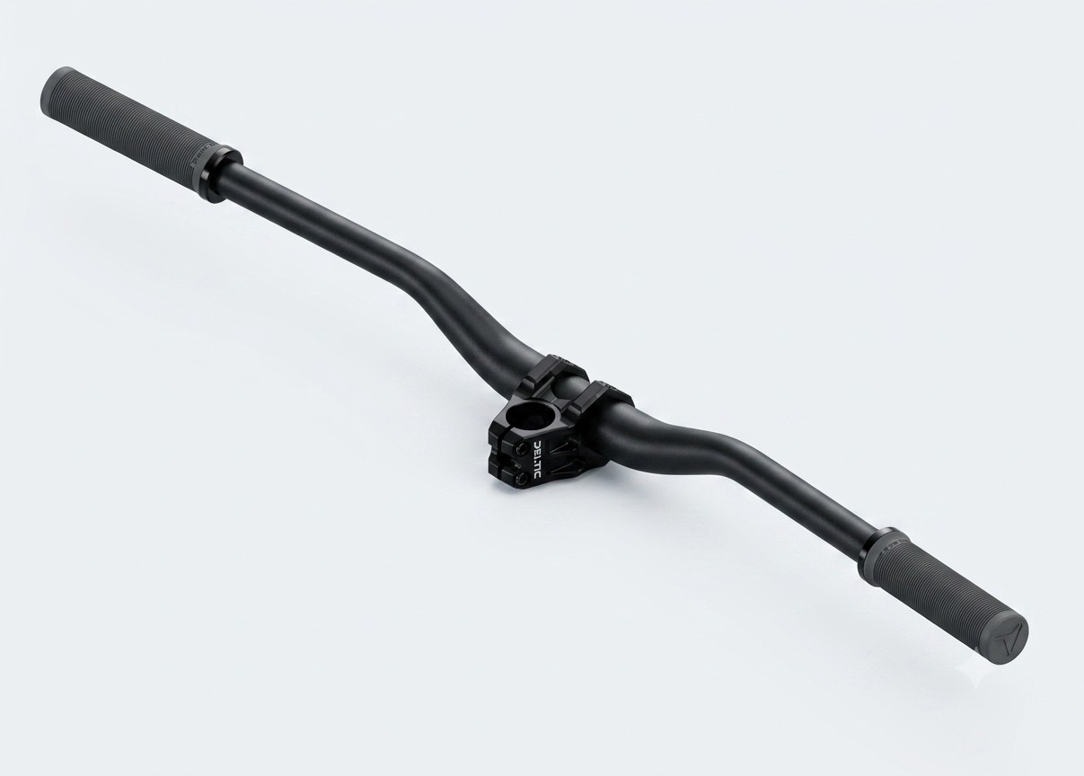 Deltic alloy riser handlebar assembly with stem and grips